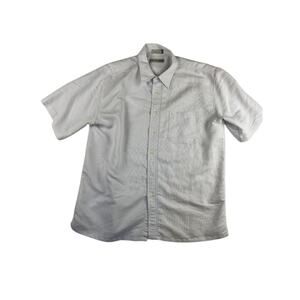 Eighty Eight USA Men's Short Sleeve Button Up Shirt XL  White Gray Striped